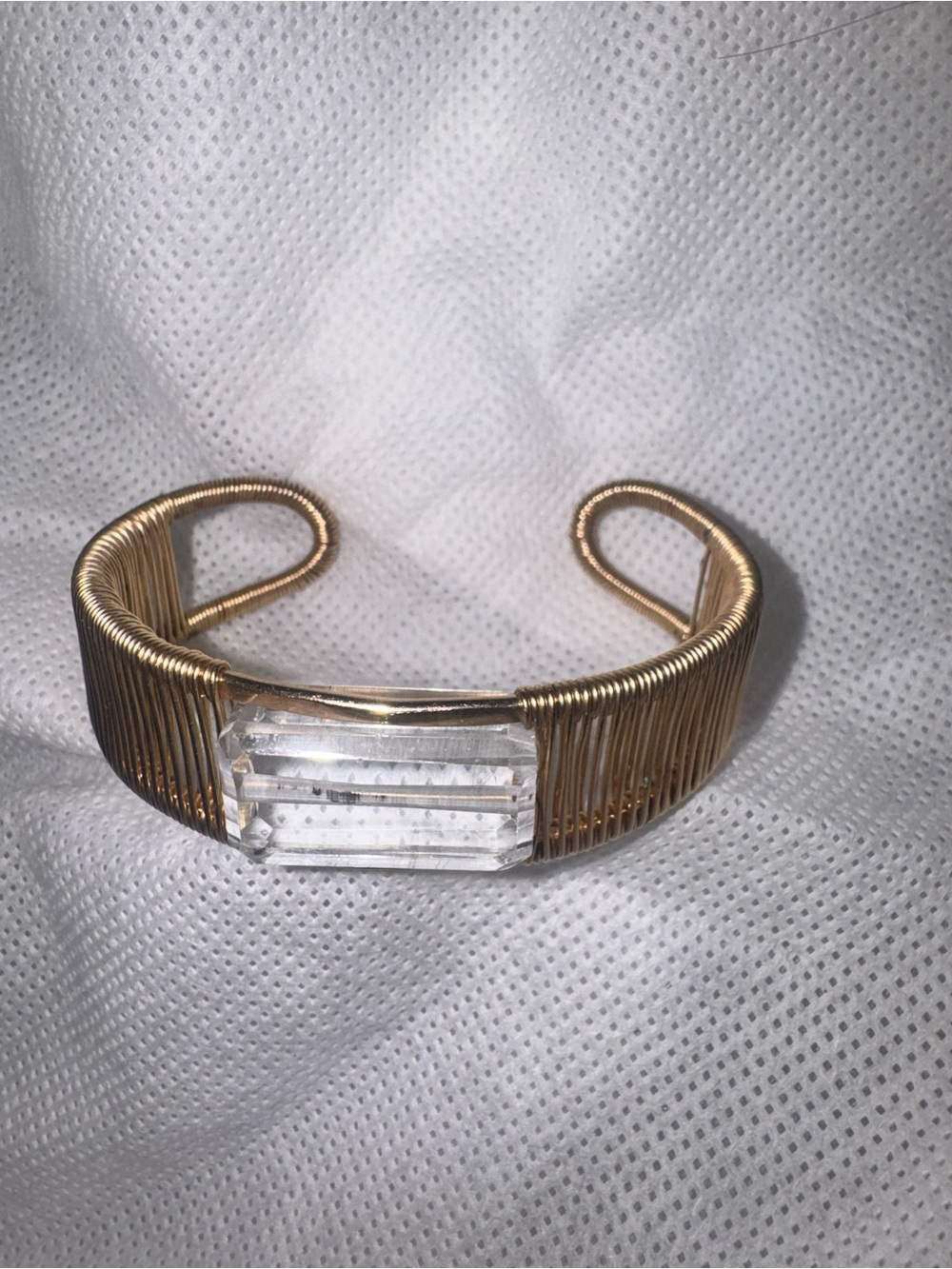 Judith bright Gold-Tone Wire Wrapped Clear Stone Women's bracelet - Picture 3 of 7